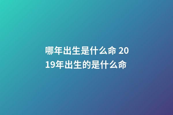哪年出生是什么命 2019年出生的是什么命-第1張-觀點-玄機派
